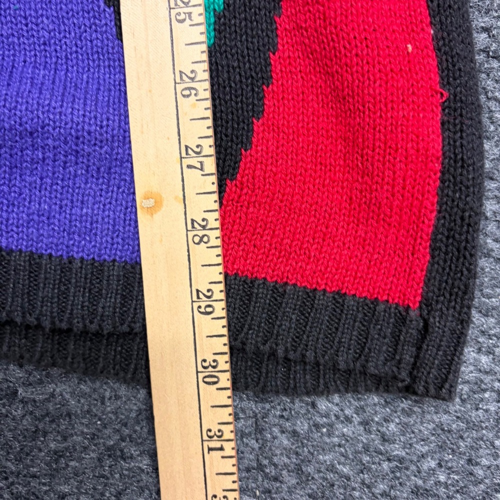 Venezia Vintage Colorblock Geometric Diamond Knit Sweater Womens 14/16 L XL - Picture 5 of 7